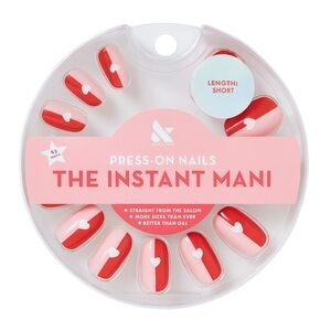 Red and Pink Heart Press-On Nails